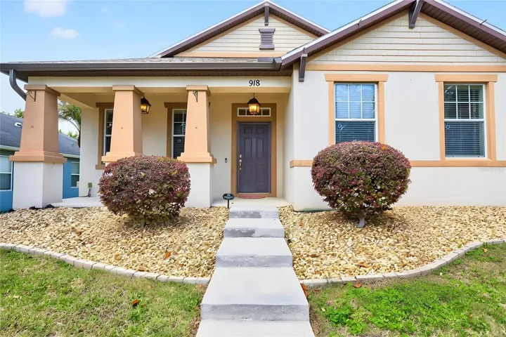 Covered front porch adds to the curb appeal.