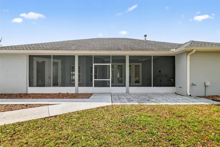 Rear Elevation with Lanai and Paver Patio