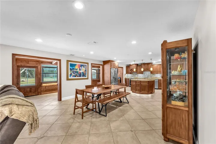 There is plenty of space for a large dining table.  Furnishings are negotiable.