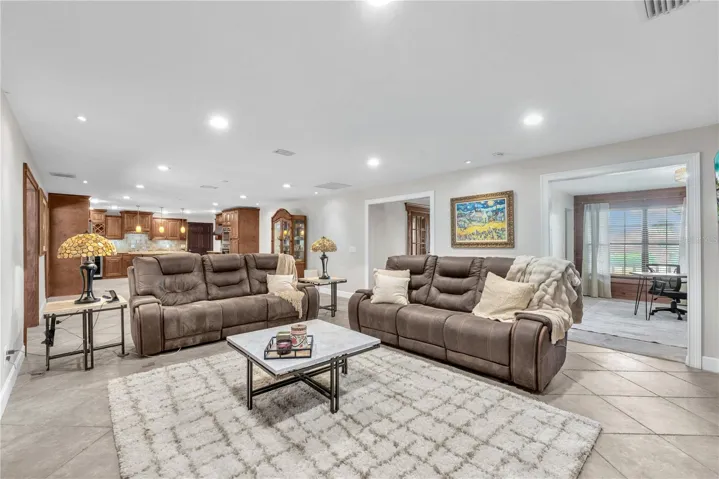 Family room is open to the dining and Kitchen.