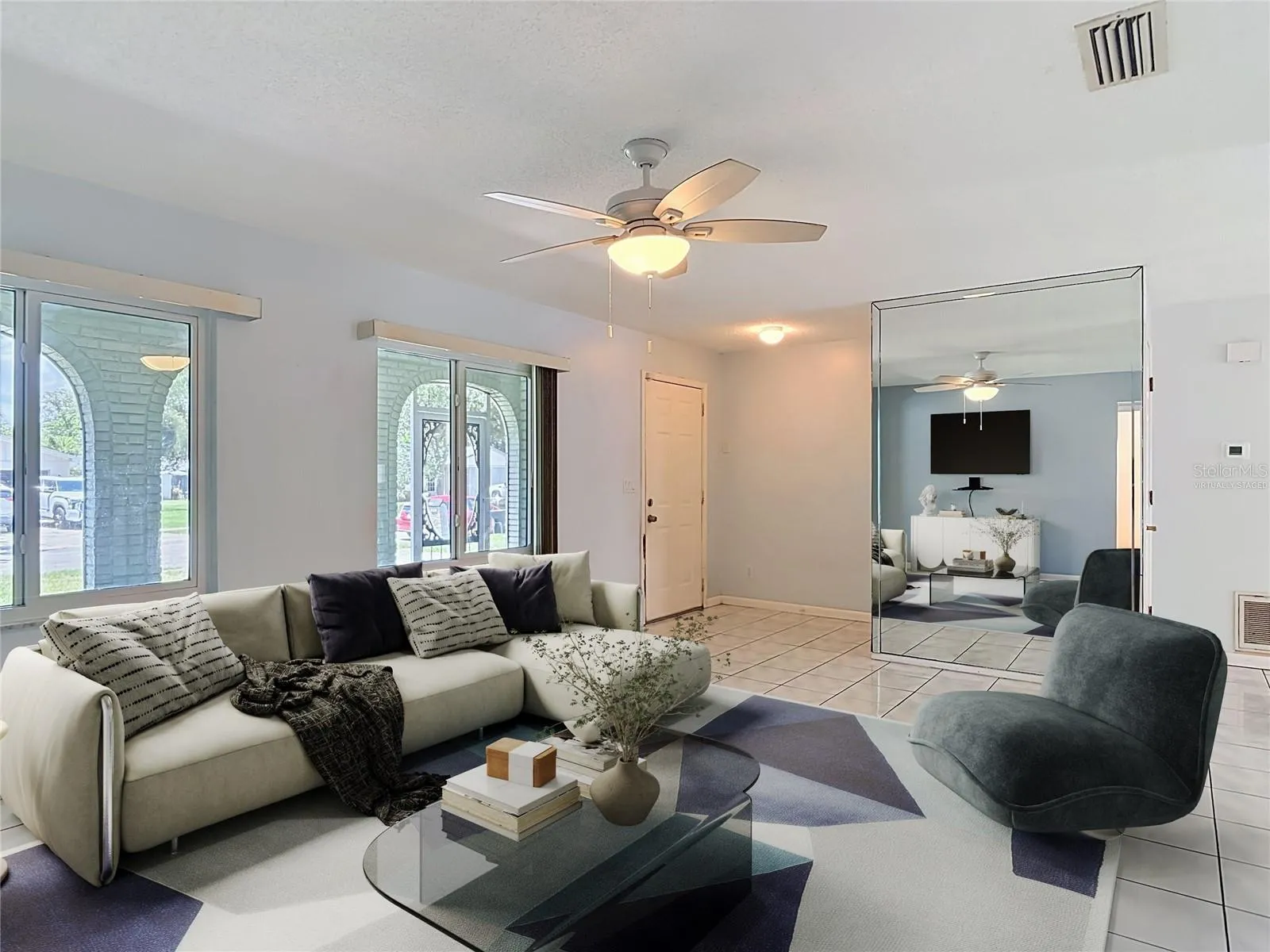 virtually staged living room