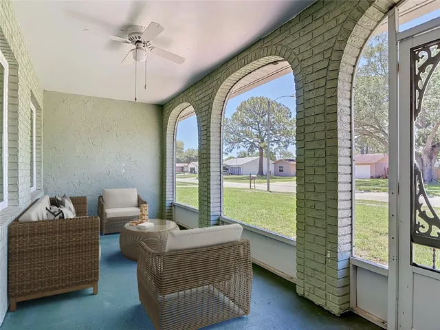 virtually staged front porch