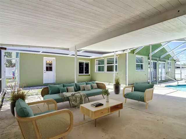 virtually staged pool area