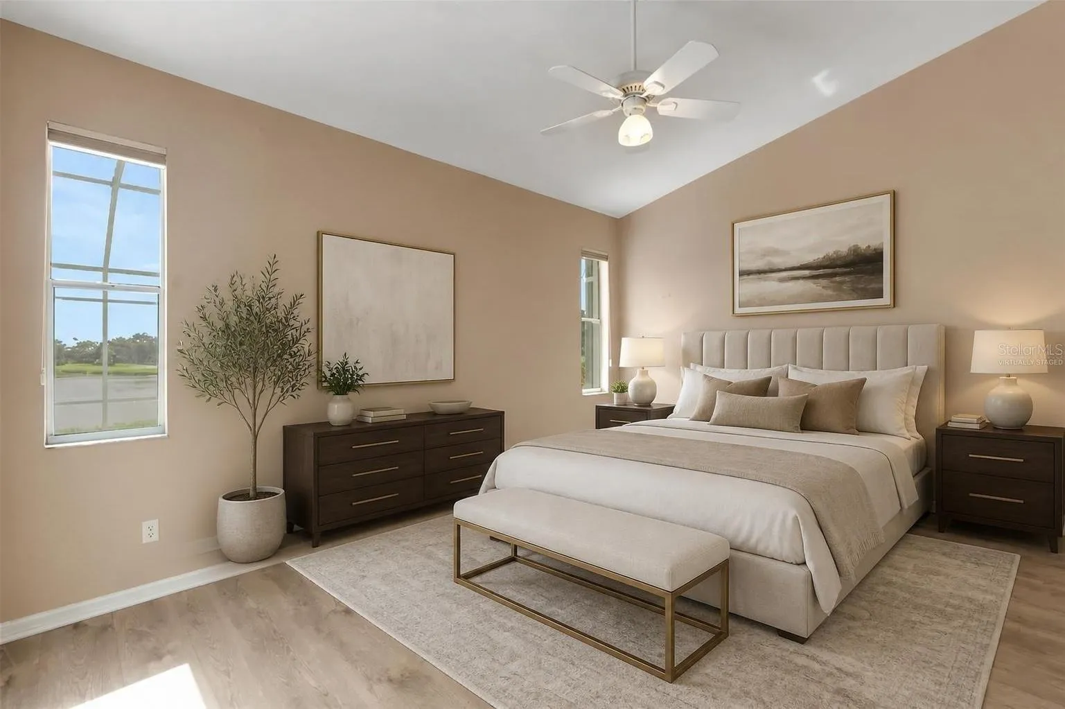 Primary Bedroomvirtually staged