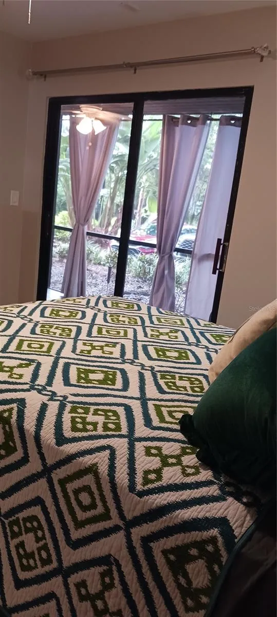 Quiet views into the screened porch