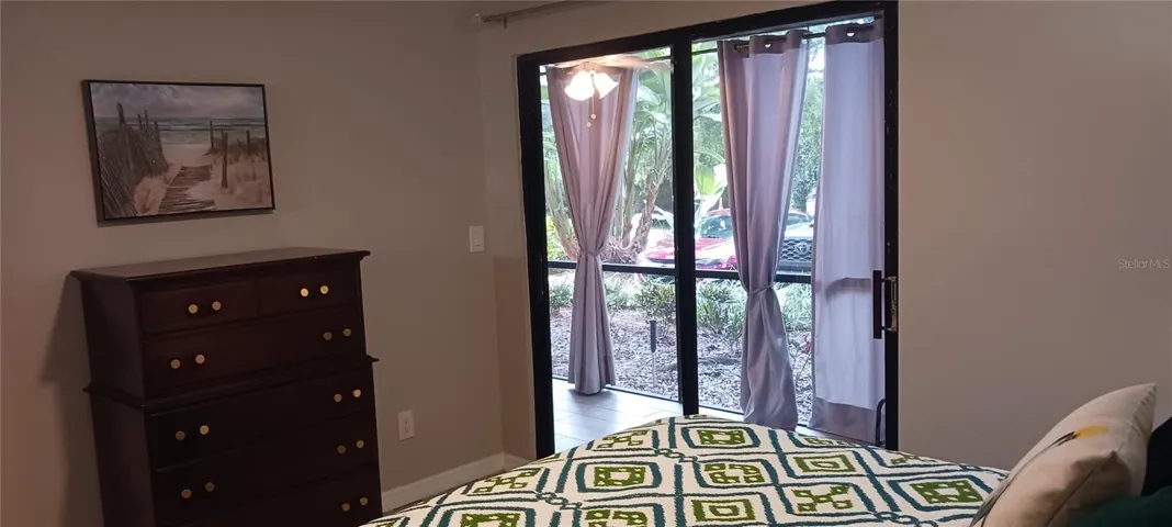 Quiet views into the screened porch