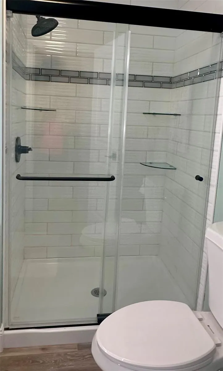 Walk-in Shower in 2nd Bath with Built-in Shelves
