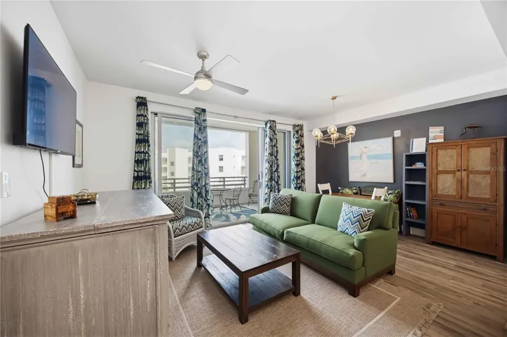 great room view of sliding door