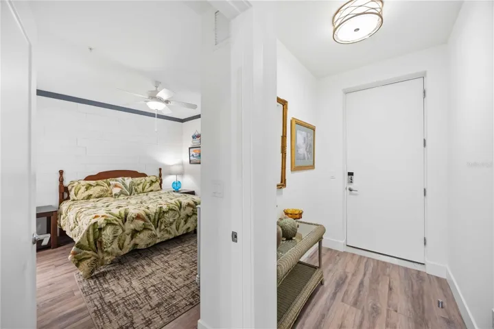 master bedroom and entry foyer