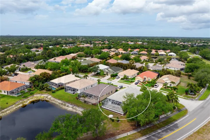Drone view of rear of the home looking southwest.