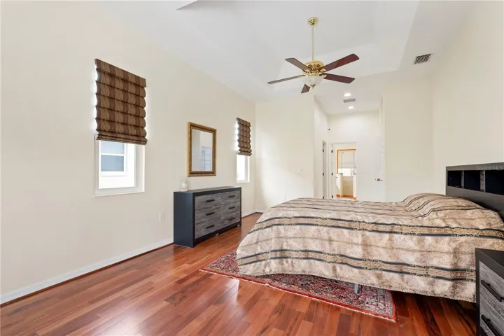 Master Bedroom with master bath in background.