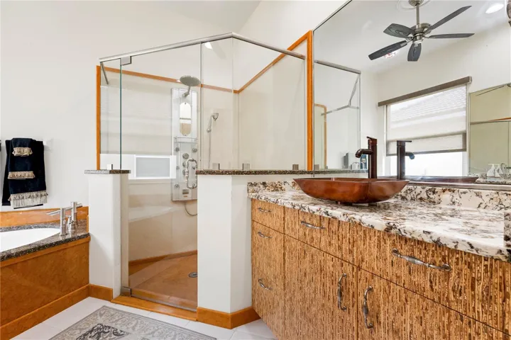Master Bath with updated shower, counters, and sink