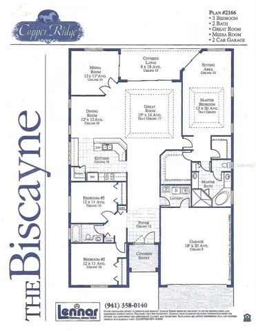 Floor Plan of the Lennar Biscayne Model