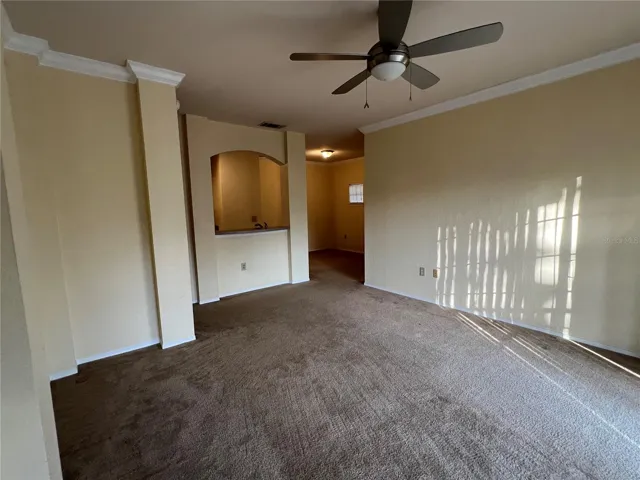 Great Room looking into Dining Room and Kitchen Pass through