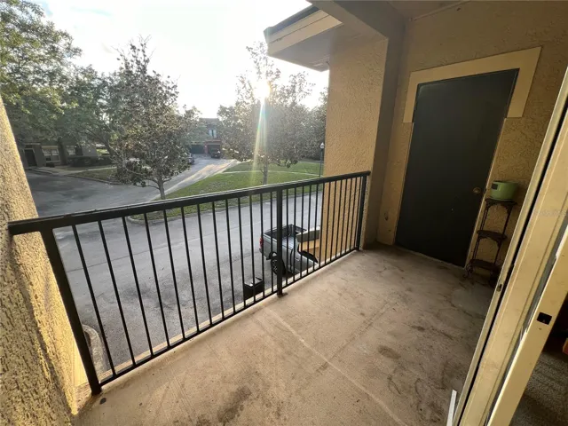 Large balcony with storage closet