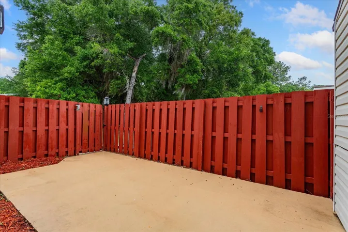 Private Wood Fenced Patio