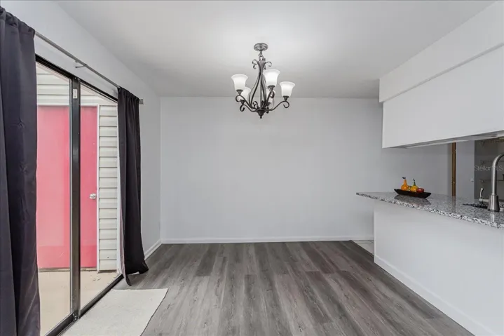 Dining Area with Sliding Door Access
