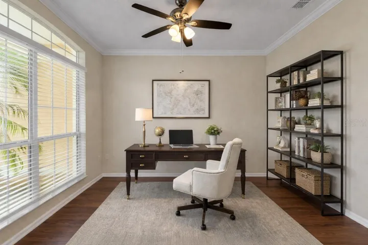 Office/Den virtually staged