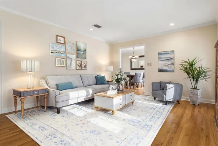 living room virtually staged