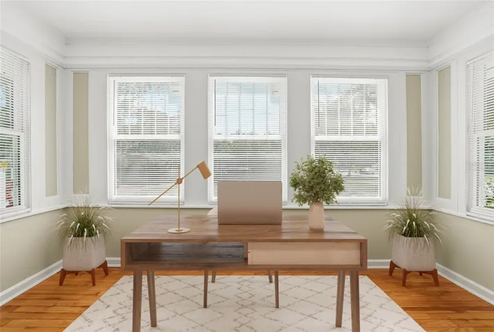 Virtually staged sunroom.