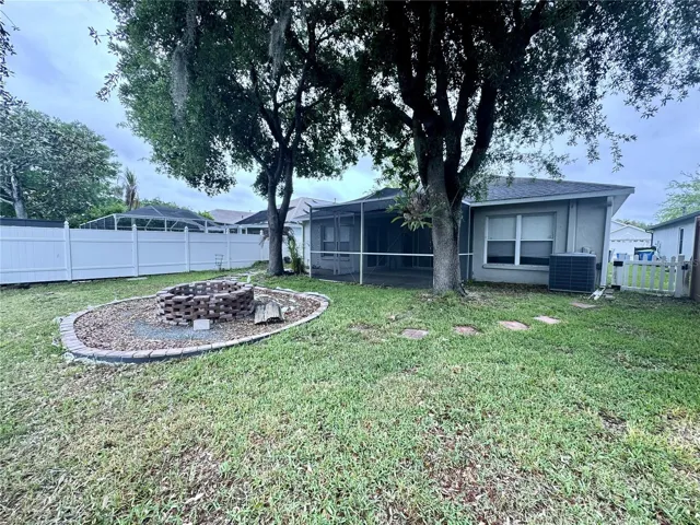 Backyard with firepit