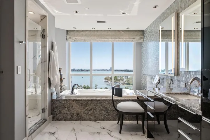 Spa-inspired primary bath with exceptional craftsmanship