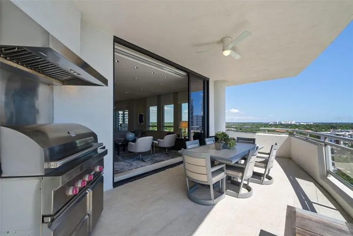 Terrace lounge with outdoor culinary amenities