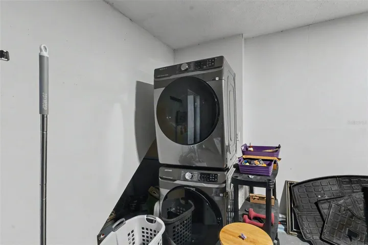 Laundry area in garage
