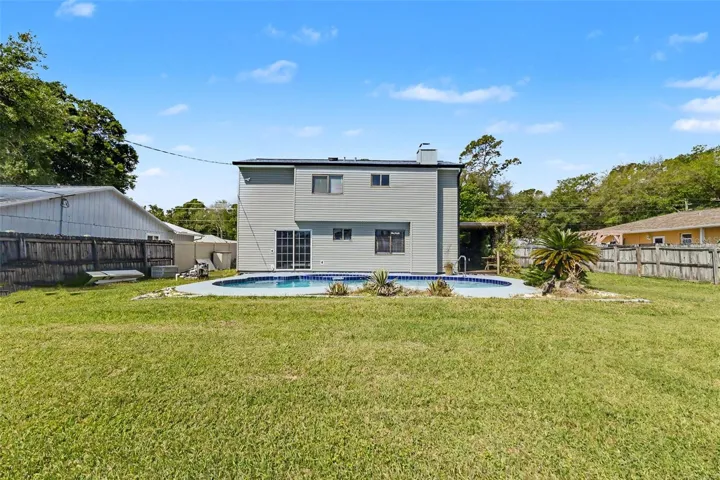 Rear of home/huge fenced yard