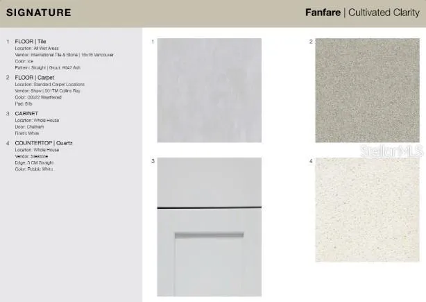 13193 Forge Avenue design selections.  Home is under construction and selections are subject to change.