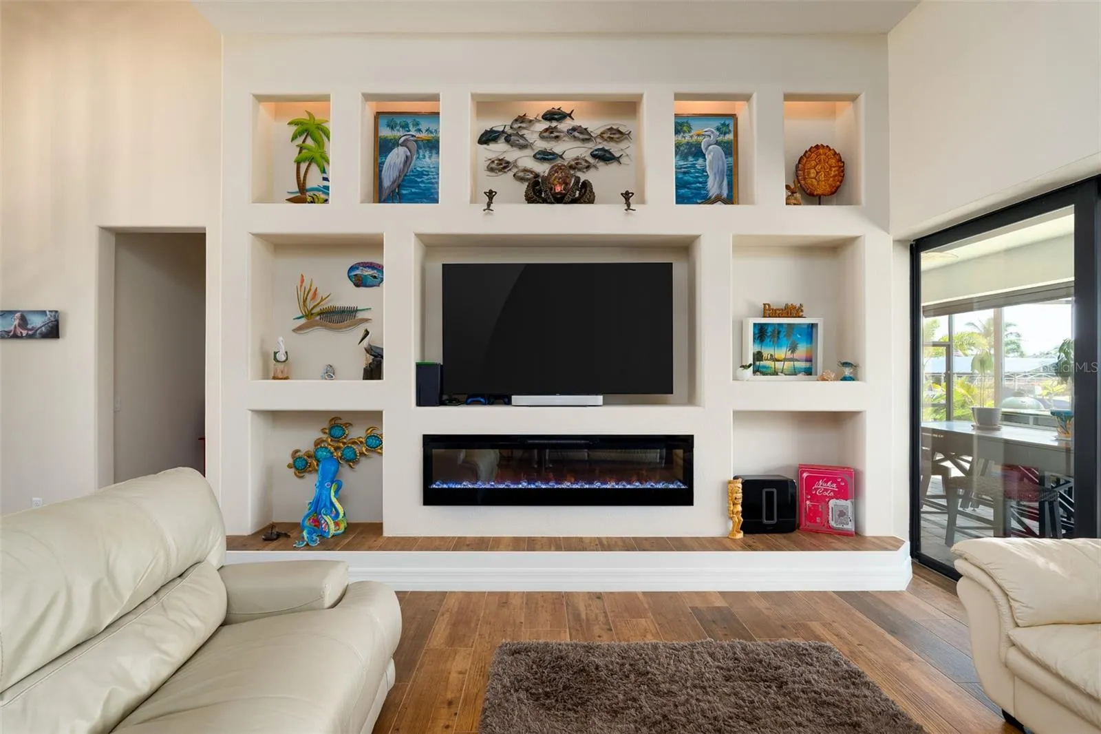 Built IN Entertainment Center with Aquarium Fireplace