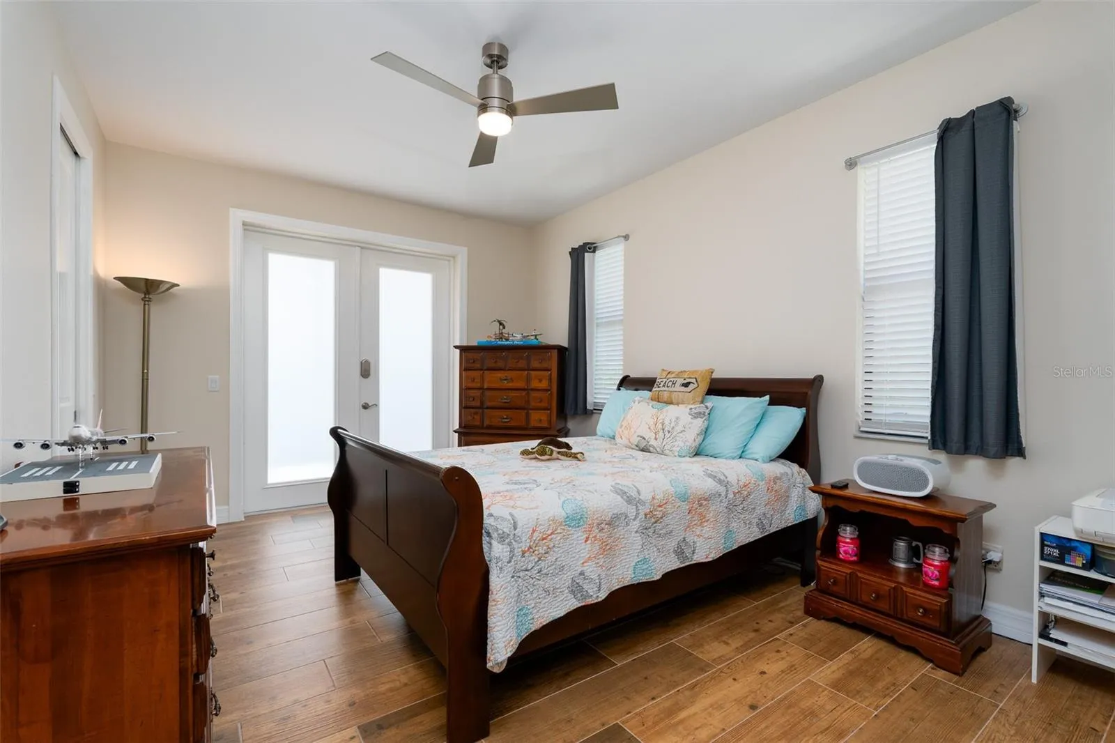 Second Primary Ensuite with french doors and walkway to drive