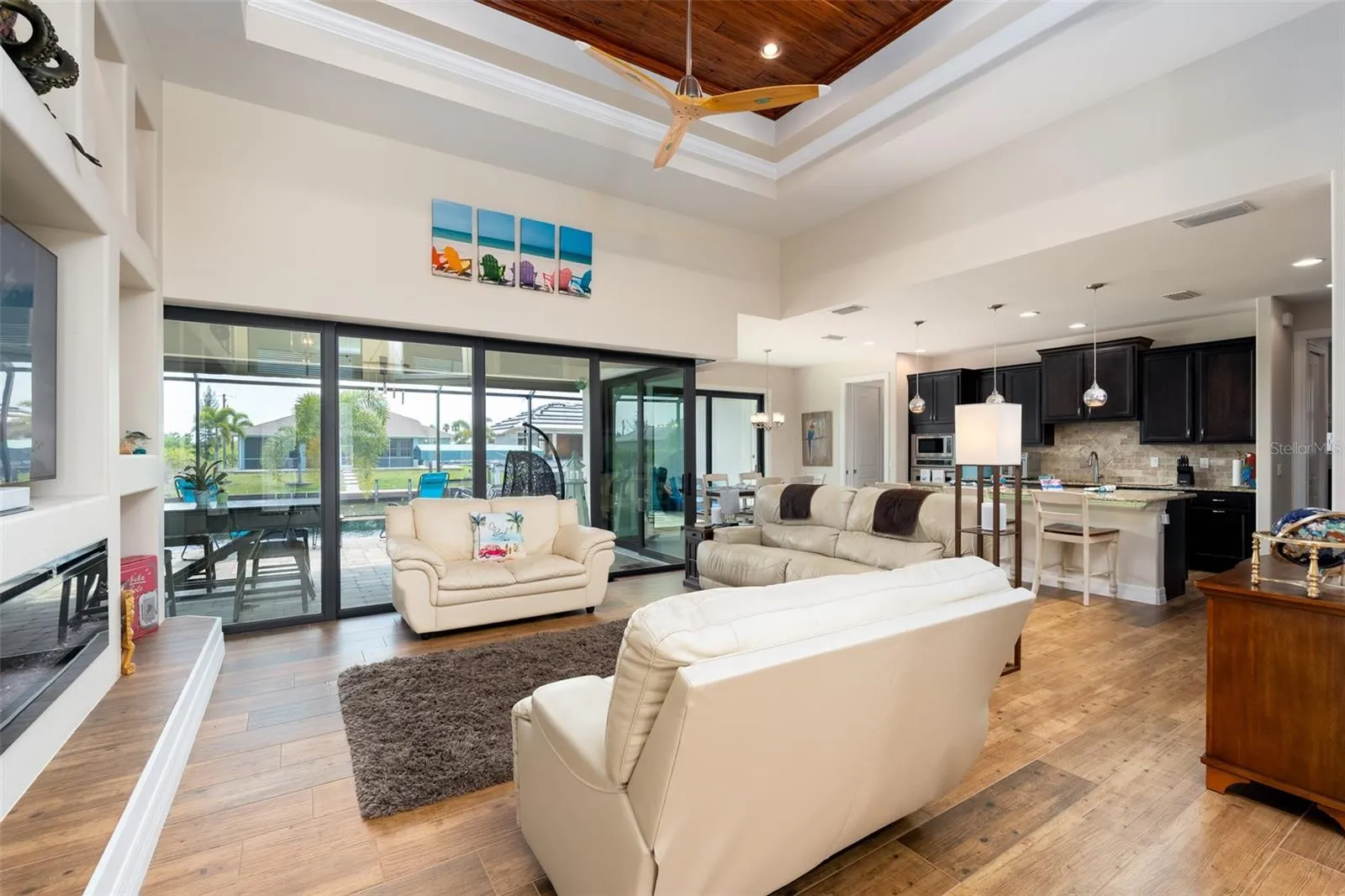 View of Main Living Room and Sliders to Backyard Living!