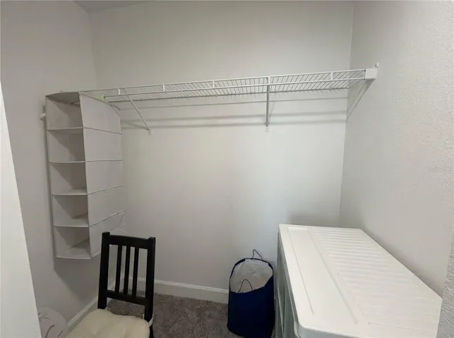Generous walk-in closet with ample storage space
