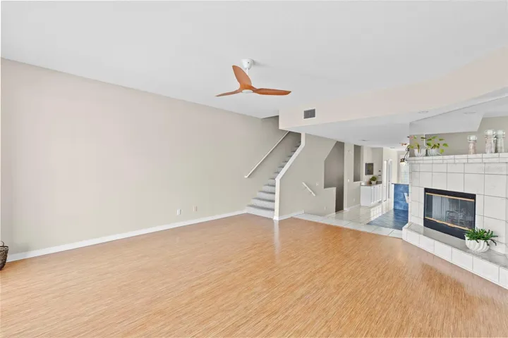 Living Room toward the Dining Room and Upper Level