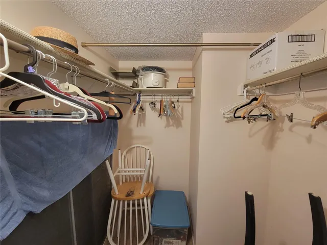 Walk-in closet in master bedroom