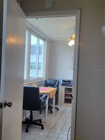 Doorway from master bedroom to kitchen/dinette