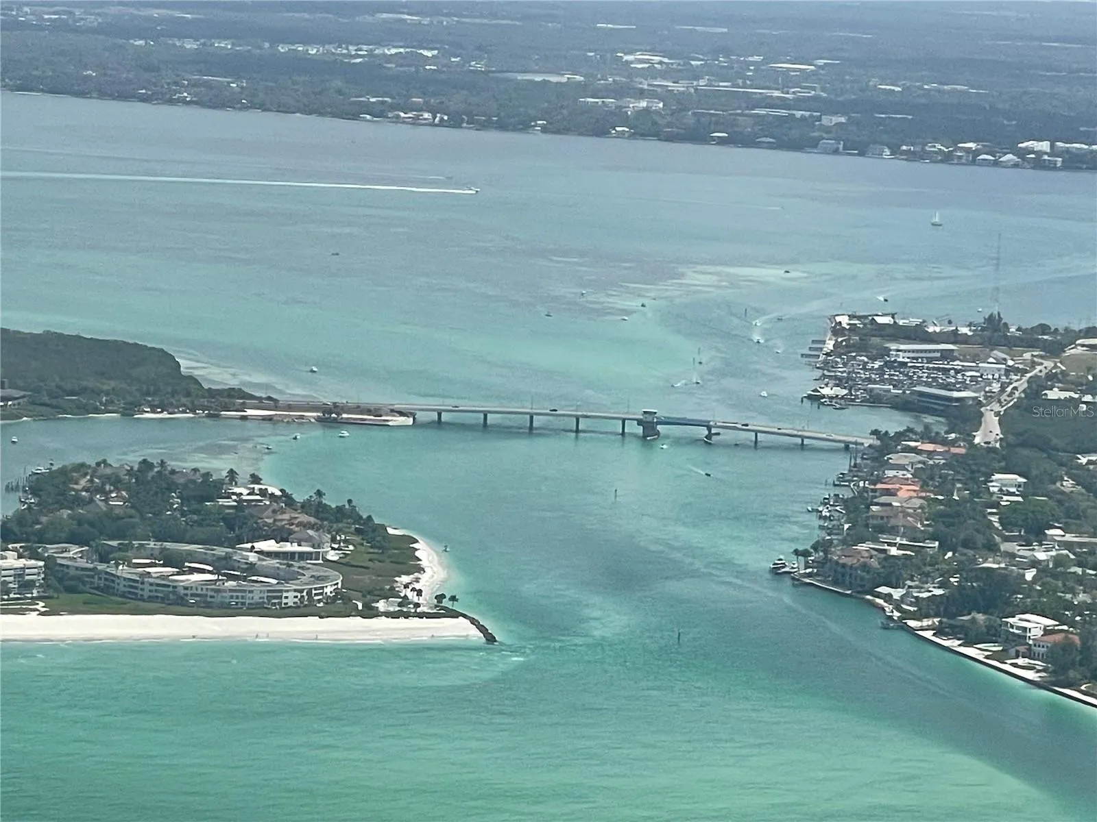 New Pass Bridge connects Lido Shores to Long Boat Key to the north