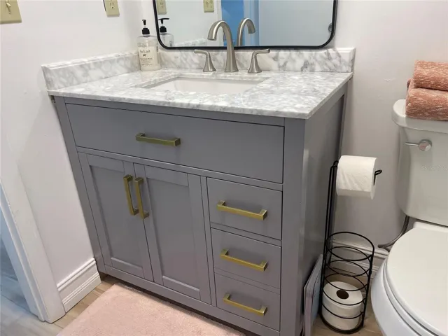 Modern sink base with storage below