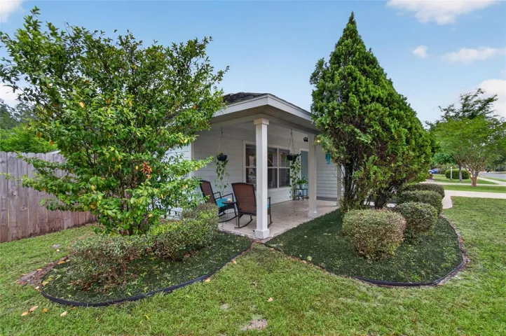 Front Porch with Flower Beds