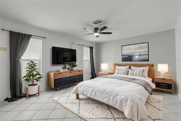 Virtually Staged Master Bedroom