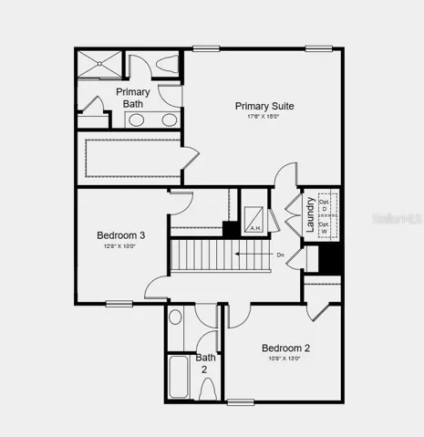 Second Floor Plan - Additional Highlights Include: GE refrigerator, washer and dryer, extended flooring, and whole house blinds