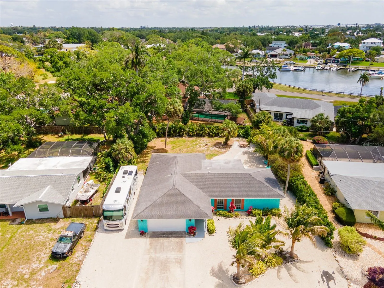 Plenty of room for an RV or Boat.  Electric and Sewer hookups for RV onsite