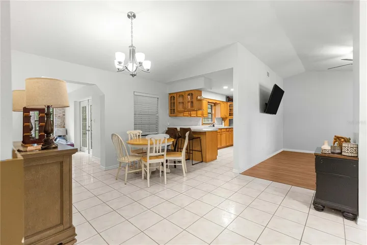 view of dining and another peek into the living room
