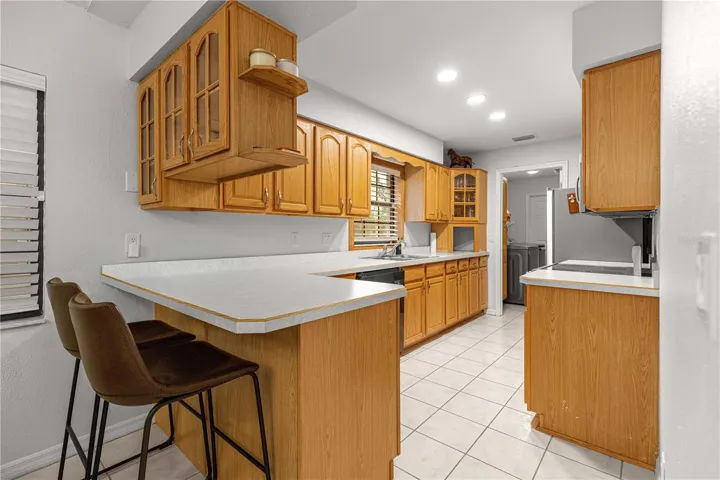 view of beautiful kitchen with breakfast seating