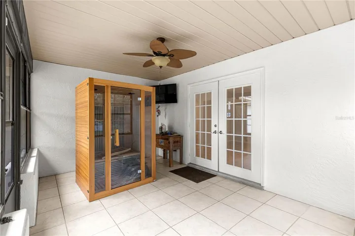 view of sunroom with sauna