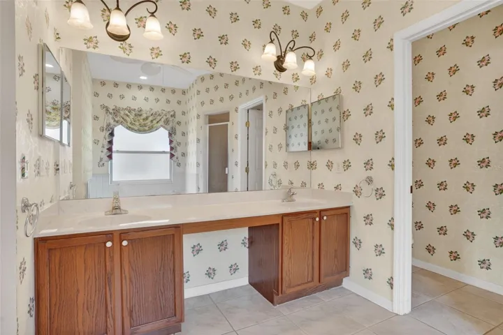 Master Bathroom with double sinks.