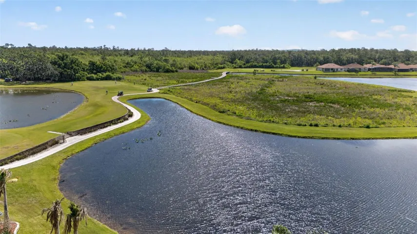 Golf course and water view