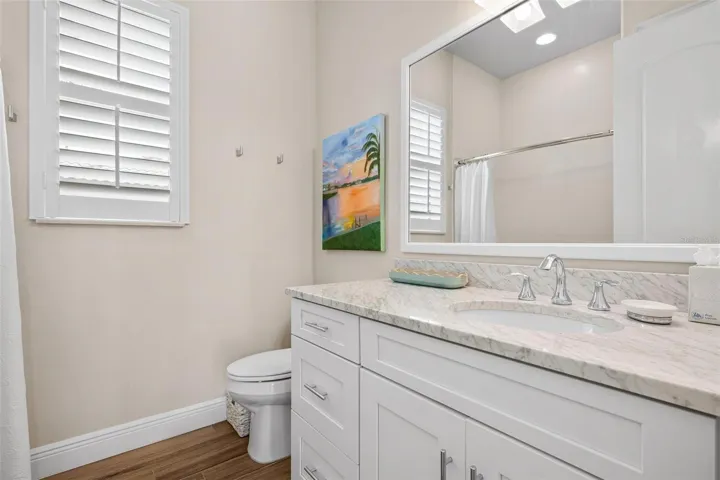 Casita private bathroom, with shower