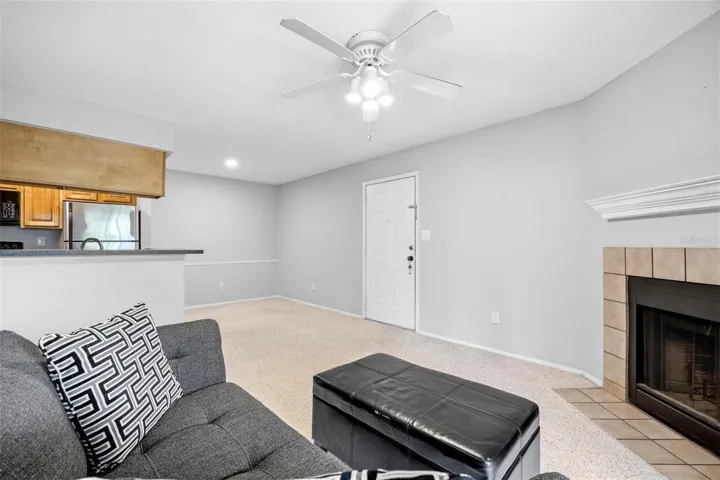 Living room looking into dinette